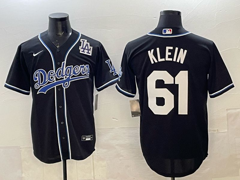 Men 2025 Nike Los Angeles Dodgers #61 Klein Black Game MLB Jersey 07->los angeles dodgers->MLB Jersey
